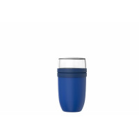 Mepal - Müslibecher xl Ellipse - Müslibecher To Go - Joghurtbecher To Go - Unterteilung für Joghurt & Müsli - Geeignet für Gefrierschrank, Mikrowelle & Spülmaschine - 750 + 300 ml - Vivid blue
