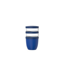 Mepal - Müslibecher 3 teilig Ellipse - Müslibecher To Go - Joghurtbecher To Go - Platz für Snacks und Toppings - Geeignet für Spülmaschine - 500 + 200 + 200 ml - Vivid blue