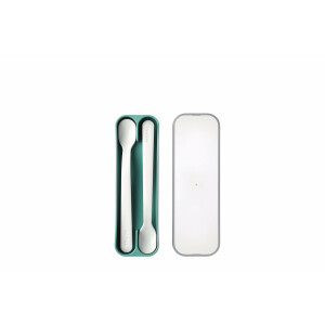 Mepal - Fütterlöffel Mio - Babylöffel - Kleinkind Fütterlöffel - Baby Besteck - Spülmaschinengeeignet - BPA frei - 2er Besteck Set - Deep turquoise