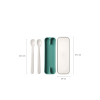 Mepal - Fütterlöffel Mio - Babylöffel - Kleinkind Fütterlöffel - Baby Besteck - Spülmaschinengeeignet - BPA frei - 2er Besteck Set - Deep turquoise