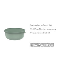 Mepal - Mikrowellengeschirr set 3-teilig Lumina - Frischhaltedosen mit Deckel für Kühlschrank, Gefrierschrank, Dampfgarer & Mikrowelle - Aufbewahrungsbox - 250 + 750 + 1500 ml - Nordic sage