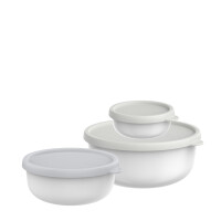Mepal - Mikrowellengeschirr set 3-teilig Lumina - Frischhaltedosen mit Deckel für Kühlschrank, Gefrierschrank, Dampfgarer & Mikrowelle - Aufbewahrungsbox - 250 + 750 + 1500 ml - White