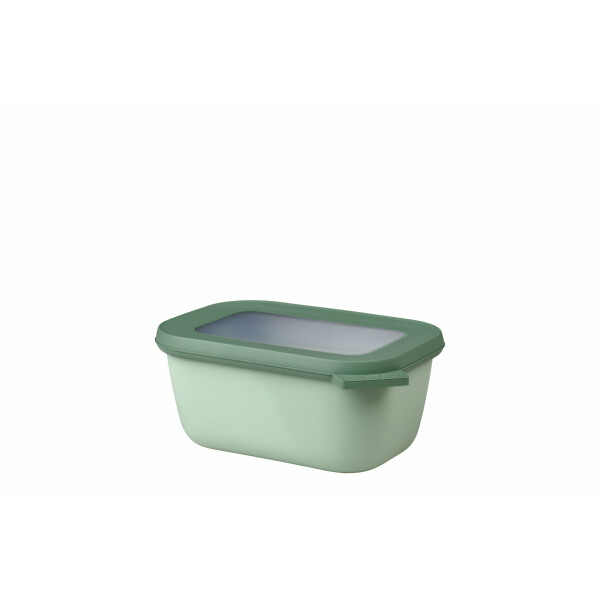 Mepal Multi Bowl Cirqula Rectangular - Mikrowellen Geschir - Geeignet als Luftdichte Aufbewahrungsbox für den Kühlschrank, Mikrowellengeschirr & als Frischhaltedosen - 750 ml - Nordic Sage