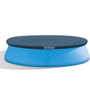 Intex 10 foot (3.05 m) Easy Set Swimming Pool Cover #28021. Round cover measures 2.8 m, (9.4 ft) suitable for Intex pools with base diameter of 3.05 m (10 foot).