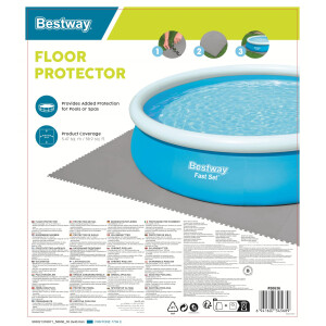 Bestway Pool-Bodenschutzfliesen Set 9 Stück á 78 x 78 cm, grau