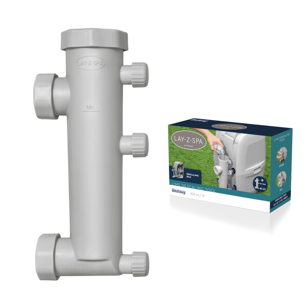 Bestway Lay-Z-Spa Entkalker-Adapter für Pumpeneinheiten ? Zubehör gegen Kalk & E02-Fehler, für AirJet & HydroJet Pumpen, Wartung ohne Ausbau (ohne Entkalkungsmittel)