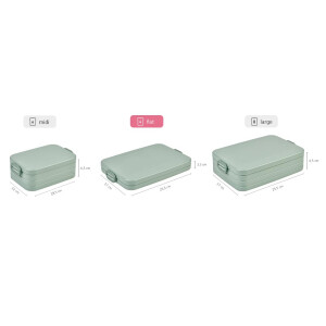 Mepal - Lunchbox Take A Break flach - Ideale Brotdose für Laptoptasche oder Rucksack - Flach geformte Essensbox für 2 Sandwiches oder 4 Scheiben Brot - 800 ml - Silver