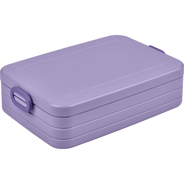 Mepal - Lunchbox Take a Break Large - Brotdose To Go - Für 4 Sandwiches oder 8 Brotscheiben - Meal Prep Box - Essensbox mit Unterteilung - Spülmaschinenfest - 1500 ml - Vivid Lilac