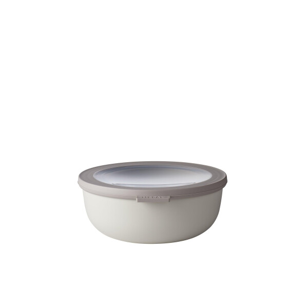Mepal - Multi Bowl Cirqula Round - Vorratsdose mit Deckel - Geeignet als Luftdichte Aufbewahrungsbox für den Kühlschrank, Mikrowellengeschirr & als Frischhaltedosen - 1250 ml - Nordic White