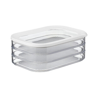 Mepal | Modula Set – Kühlschrankdosen | 550 ml | durchsichtig mit weißem Deckel | perfekt für Aufschnitt | stapelbar | spülmaschinengeeignet