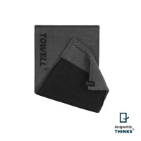 Stryve | Towell + Sporthandtuch | Anthrazit-Grau | ultra saugfähig | rutschfestes Design | perfekt für Fitness & Sport | Hygieneschutz